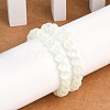 Dyed Natural Selenite Round Beaded Stretch Bracelets for Women G-U005-02J-3