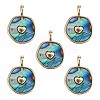 5Pcs Natural Abalone Shell/Paua Shell Pendants KK-SZ0002-38A-1