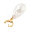 Brass Glass Pearl Pendants KK-G496-14G-2