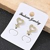 Brass Micro Pave Clear Cubic Zirconia Stud Earrings EJEW-M076-01G-03-4