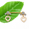 316L Surgical Stainless Steel Clear Cubic Zirconia Heart Nipple Nail Rings WG5DC82-01-4