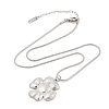 304 Stainless Steel Flower Pendant Round Snake Chain Necklaces NJEW-H044-07P-2