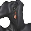 Synthetic Goldstone Teardrop Dangle Earrings EJEW-JE06601-01-3