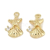 Brass Micro Pave Cubic Zirconia Charms KK-I719-39G-1