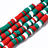 Handmade Polymer Clay Beads Strands CLAY-R089-4mm-091-1