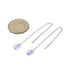 Long Chain with Transparent Glass Beads Dangle Stud Earrings EJEW-JE05242-5
