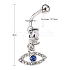 Evil Eye Drop Belly Button Rings for Women AJEW-C010-01P-3