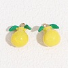 Fruit Alloy Enamel Pendants ENAM-P264-02F-G-1