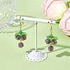 Flower Glass Dangle Earrings EJEW-JE05691-02-2