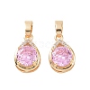 Brass Micro Pave Cubic Zirconia Charms KK-E068-VC425-3