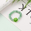 Dyed Natural Malaysia Jade Rondelle Beads Stretch Rings RJEW-JR00313-6