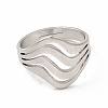304 Stainless Steel Wave Adjustable Ring for Women RJEW-B027-05P-2