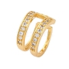 Rack Plating Brass Micro Pave Clear Cubic Zirconia Cuff Earrings for Women EJEW-C125-24A-G-2