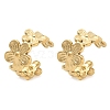 Ion Plating(IP) 304 Stainless Steel Flower Cuff Earrings for Women EJEW-A118-03G-2