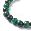 8.5mm Round Dyed Natural Tiger Eye Beads Stretch Bracelet for Girl Women BJEW-JB07152-03-4