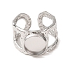 Hammered 304 Stainless Steel Cuff Ring Components SA-CBAC0DF-02B-P-2