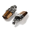 Natural Tiger Eye Faceted Sword Pendants G-Q163-01AS-03-2