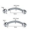 303 Stainless Steel Crystal Rhinestone Eyebrow Curved Barbell Rings WGF7452-05-1