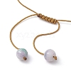 Adjustable Round Opaque Crackle Glass Braided Bead Bracelets for Women Men BJEW-JB10693-4