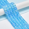 Frosted Transparent Glass Beads Strands FGLA-M002-01B-2