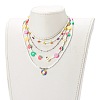 Beaded Necklaces & 304 Stainless Steel Satellite Chain Necklace Sets NJEW-JN03459-4