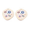 Printed Alloy Enamel Pendants ENAM-N071-11G-2