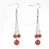 Natural Carnelian Dangle Earrings EJEW-JE02813-02-1