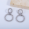 Twisted Double Circle Brass Stud Earrings YE9789-4