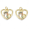 Brass Micro Pave Colorful Cubic Zirconia Pendants ZIRC-N039-191-NF-1