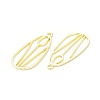 Rack Plating Alloy Teardrop with Tulip Pattern Open Back Bezel Pendants X-FIND-G052-51LG-2