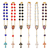 Cross Alloy Enamel Pendant Decorations HJEW-AB00656-1