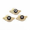 Rack Plating Real 18K Gold Plated Brass Micro Pave Clear Cubic Zirconia Connector Charms ZIRC-L102-08G-05-1