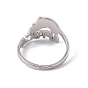 Non-Tarnish 201 Stainless Steel Africa Map Adjustable Ring for Women RJEW-C045-10P-3