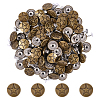 100 Sets Flat Round with Star Stainless Steel Buttons for Suspender Trousers FIND-HY0005-19-1