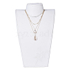 Cowrie Shell and Plated Natural Baroque Pearl Keshi Pearl Tiered Necklaces NJEW-JN02389-5