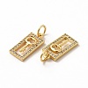 Rack Plating Brass Micro Pave Cubic Zirconia Charms ZIRC-M120-11G-2