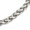 304 Stainless Steel Wolf Head King Wheat Chain Viking Mjolnir Thor Hammer Pendant Necklaces for Men NJEW-K278-05AS-6