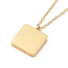 Synthetic Shell Square with Heart Pendant Necklace NJEW-A004-21G-3