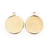 Rack Plating 304 Stainless Steel Pendant Cabochon Settings STAS-F191-14G-H-1