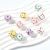 10Pcs 5 Colors Flower Style Resin Rhinestone Beads CLAY-YW0002-73-2