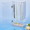 Rotatable Acrylic Necklace Hanging Organizer Storage Boxes ODIS-WH0079-025-5