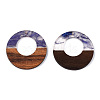 Transparent Resin & Walnut Wood Pendants RESI-ZX017-46-3