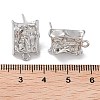 Brass Micro Pave Cubic Zirconia Stud Earring Findings KK-E107-14P-3