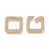 Brass Micro Pave Cubic Zirconia Spring Gate Rings KK-M206-04G-02-3