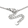 304 Stainless Steel Cubic Zirconia Teardrop & Flat Round Bib Ball Chain Necklaces for Women NJEW-F328-11P-08-3