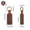 Gorgecraft 2Pcs 2 Styles Word His Only/His Queen Engraved Wooden with Leather Keychain WOOD-GF0001-81-2