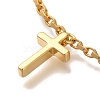 Cross Brass Charm Bracelets BJEW-L696-021G-2