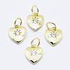 Brass Micro Pave Clear Cubic Zirconia Charms ZIRC-J040-09G-NR-1