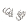 Rack Plating Claw Brass Clip-on Earrings EJEW-N055-43P-RS-2