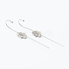 Brass Micro Pave Clear Cubic Zirconia Ear Wrap Crawler Hook Earrings EJEW-J101-15P-2